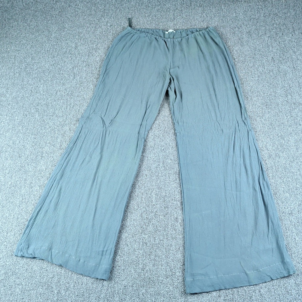 Handwritten Wide Leg Pants Size LL Womens Blue Gray Viscose Boho Relaxed Flowy — photo 2